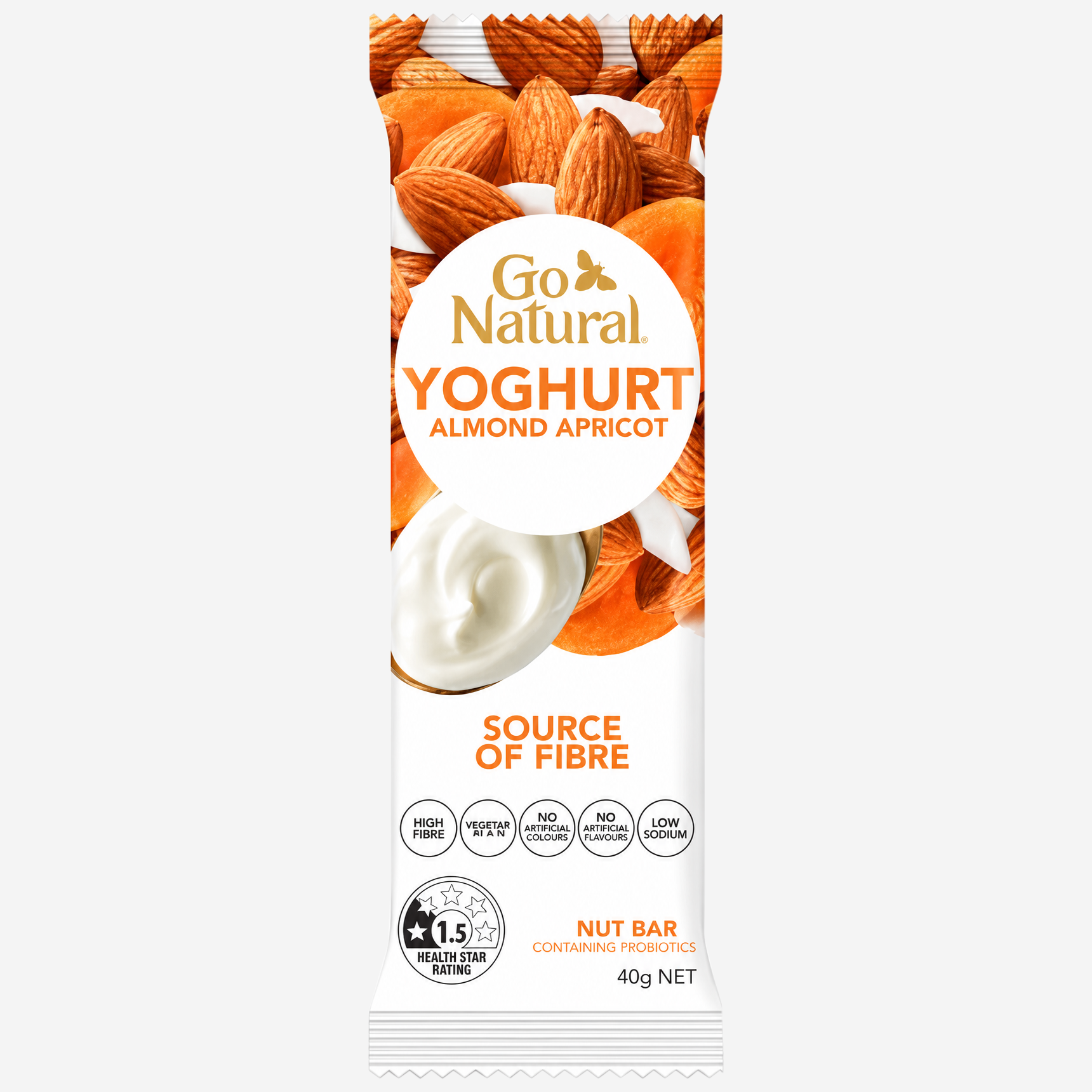 Go Natural Almond & Apricot Delight Bar 50g